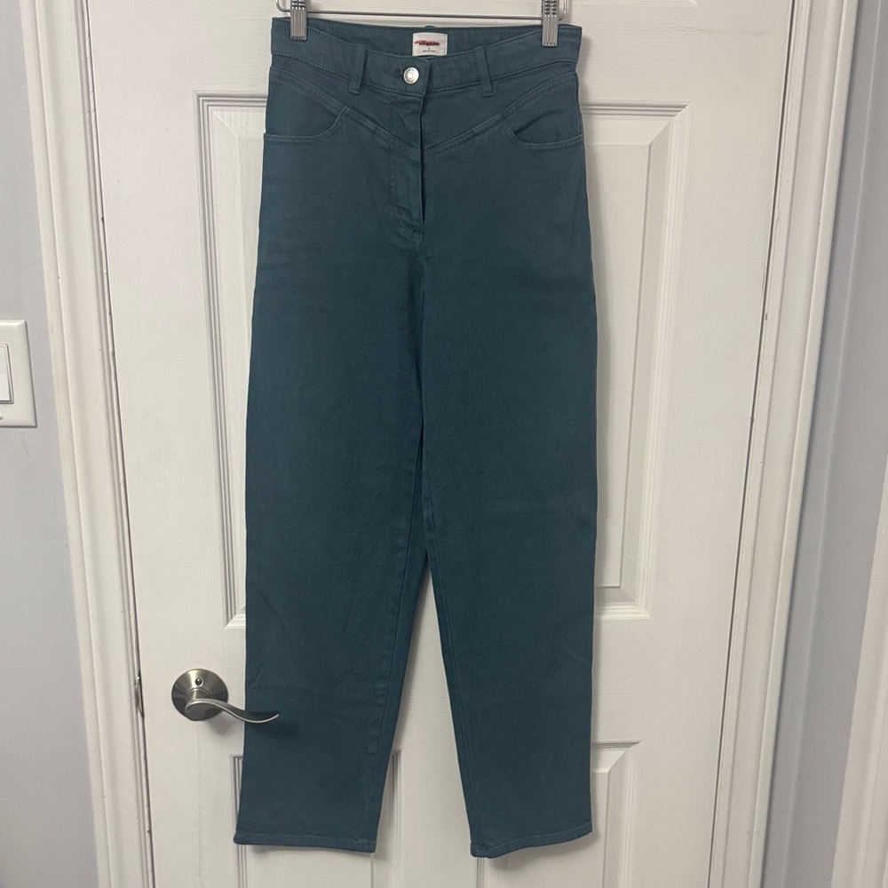 10. Wilfred Free High Rise Teal Jeans